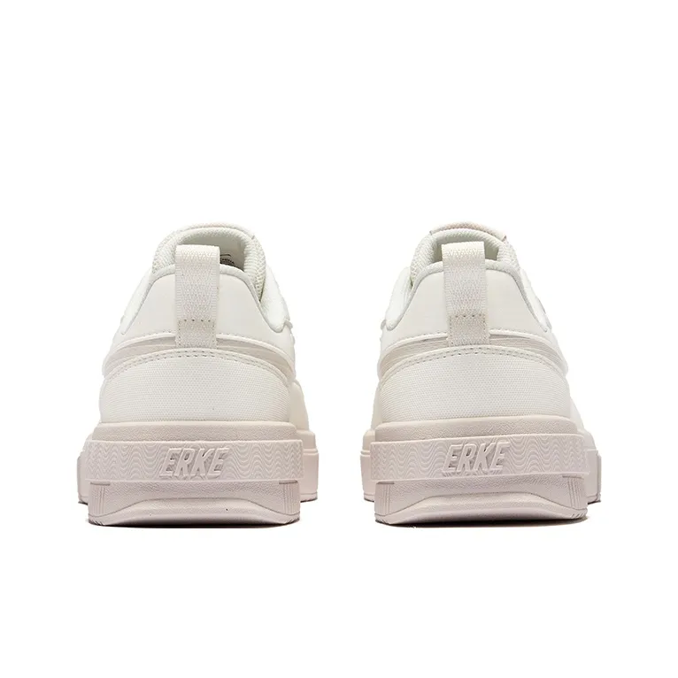 Erke Anti Slip Wear Resistant Low Top Skateboard Shoes Women's Microcrystalline White Pink Brush Gray-3