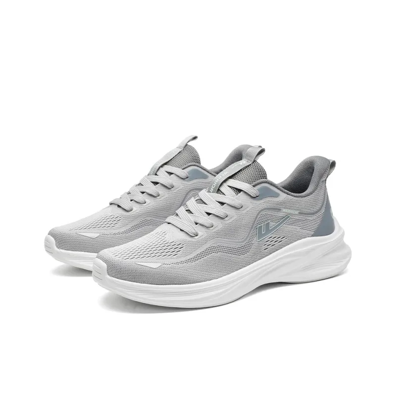Warrior Breathable Lightweight Low Top Casual Training Long Distance Running Shoes Men's Light Gray-3