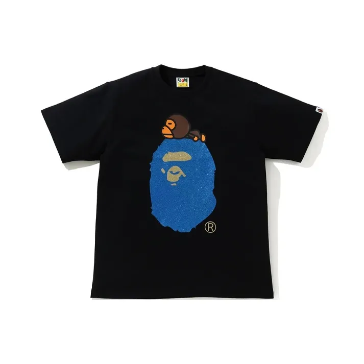 Bape Glitter Milo On Big Ape Tee-0