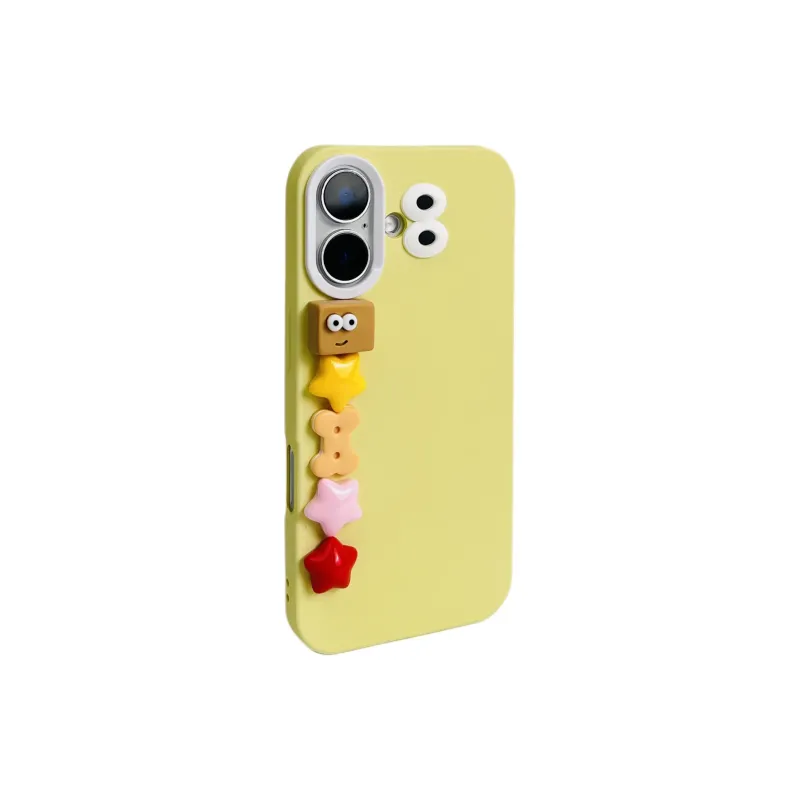 Wei Xin TPU Material 3D Effect Cookie Five Pointed Star Bracelet Phone Cases Compatible With IPhone 16/15/14/13/Pro/Mac-4