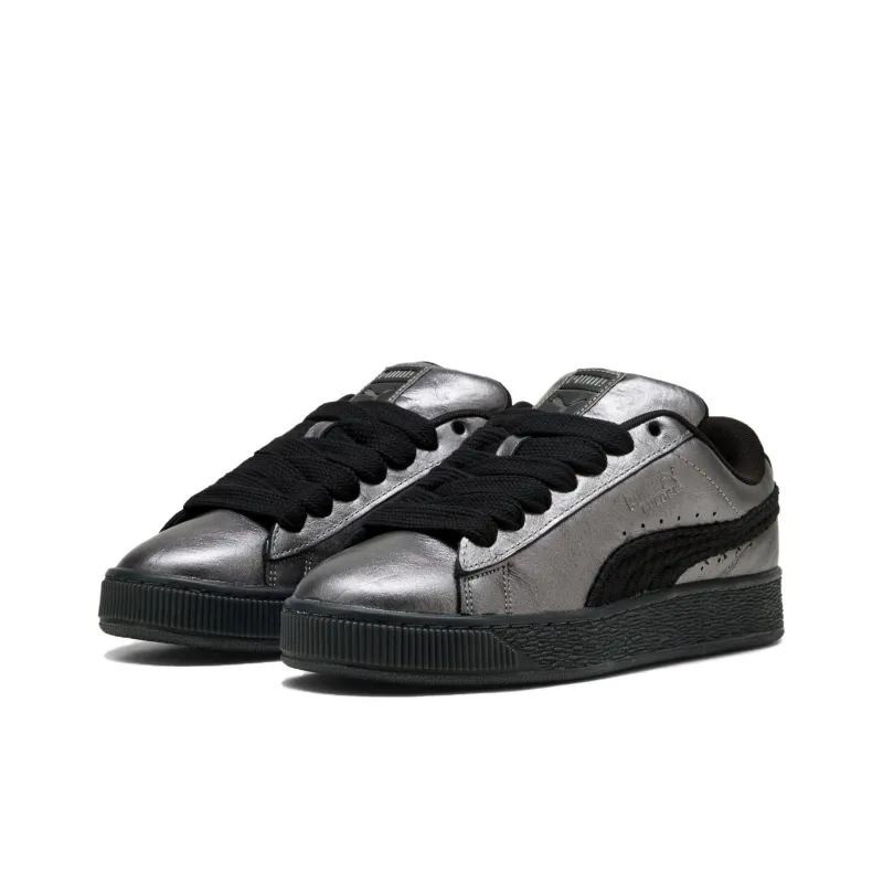 PUMA Suede XL Anti Slip Wear Resistant Low Top Skateboard Shoes Unisex Black Silver-2