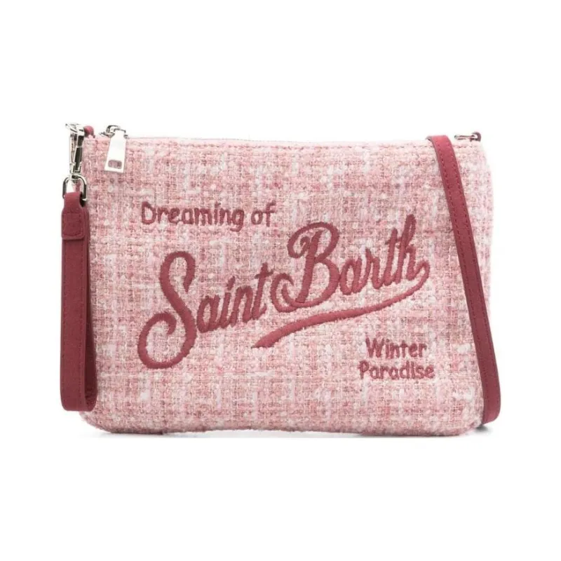 MC2 SAINT BARTHELEMY Soft Woolen One Shoulder Crossbody Clutch Women's Pink-2