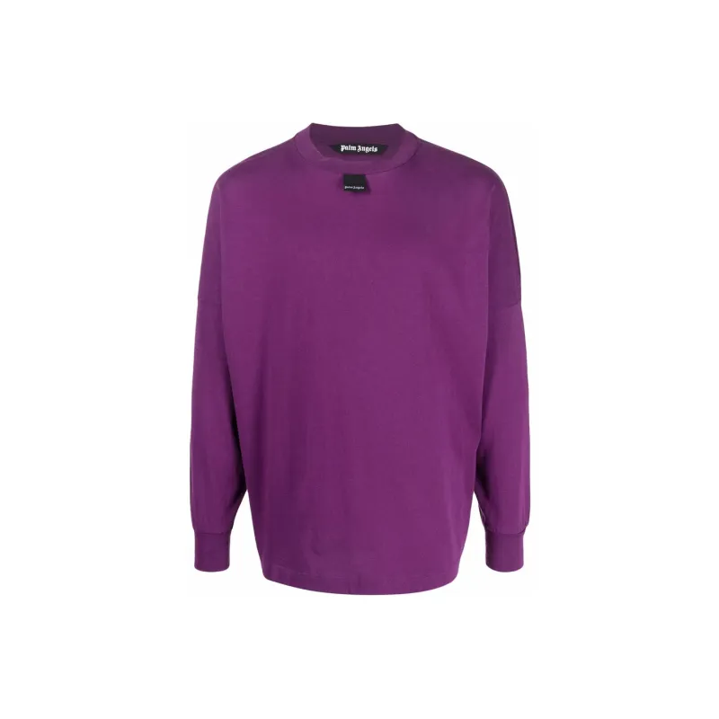 PALM ANGELS Oversized Blurry Logo Long Sleeve T Shirt-0