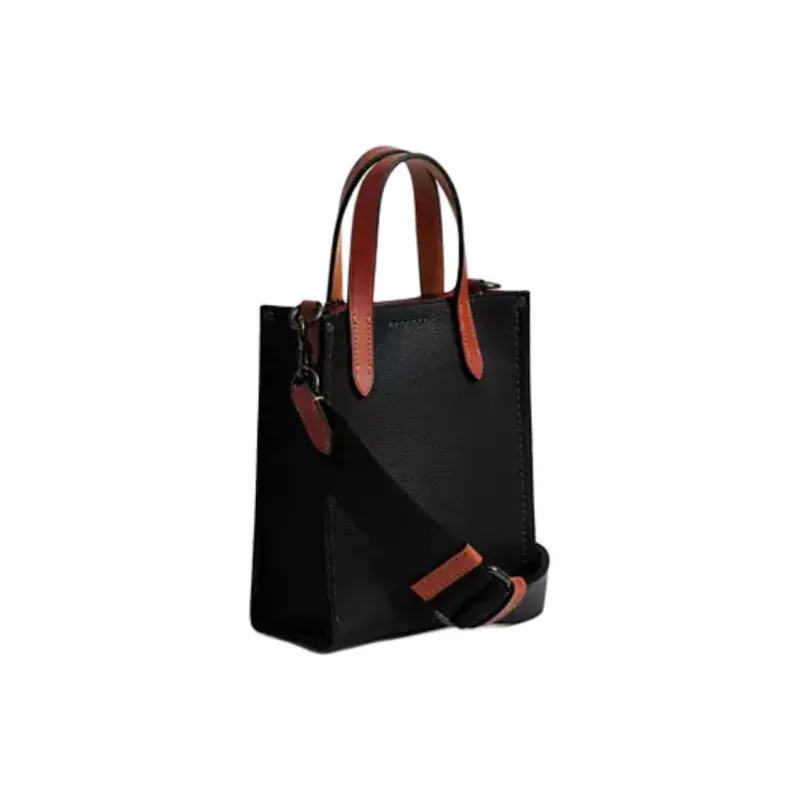 COACH Relay Leather Tote Bag Shopping Bag Crossbody Handbag Mini Men's Black-1