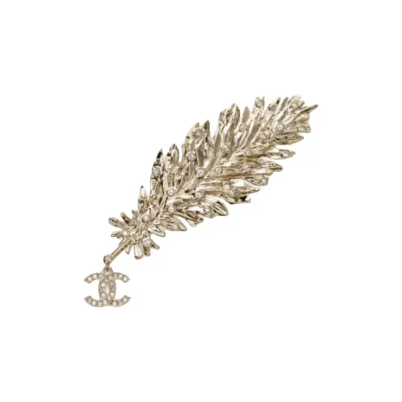 CHANEL Metal Brooches Unisex Gold-0
