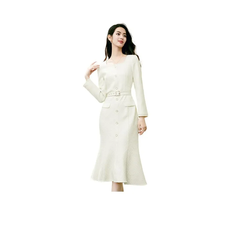 Late White Dress Women's Apricot-2