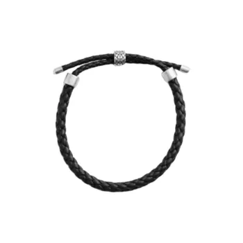 COACH Leather Silver Bracelets Women's Black