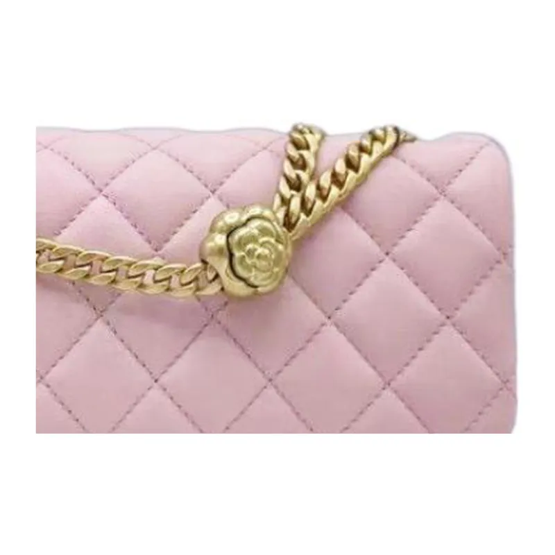 CHANEL Classic Flap CF Sheepskin Shoulder Bag, Crossbody Bag Trumpets Women's Pink-2