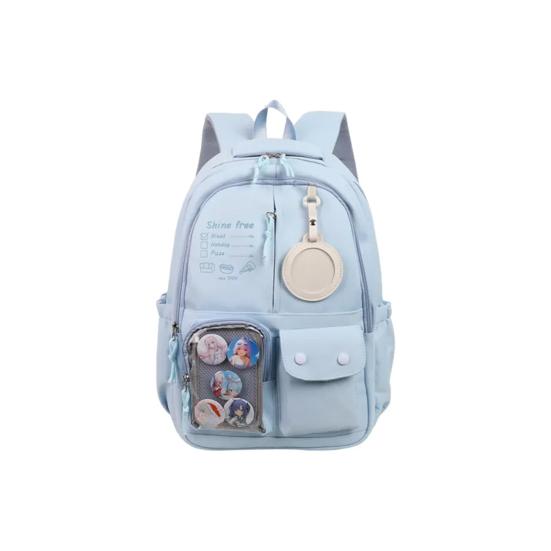Deli Bear Nylon Backpack Regular Unisex Black/Pink/White/Khaki/Blue-20