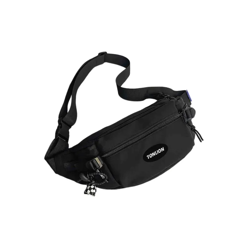 Tonlion Nylon Fabric Sling Bag, Fanny Pack Regular Unisex White/Black-4