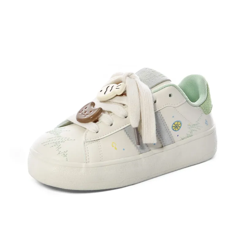 UNIITY Abrasion Resistant Lightweight Breathable Height Increasing Low Top Skateboard Shoes Women's Yellow Blue Cheeses-77