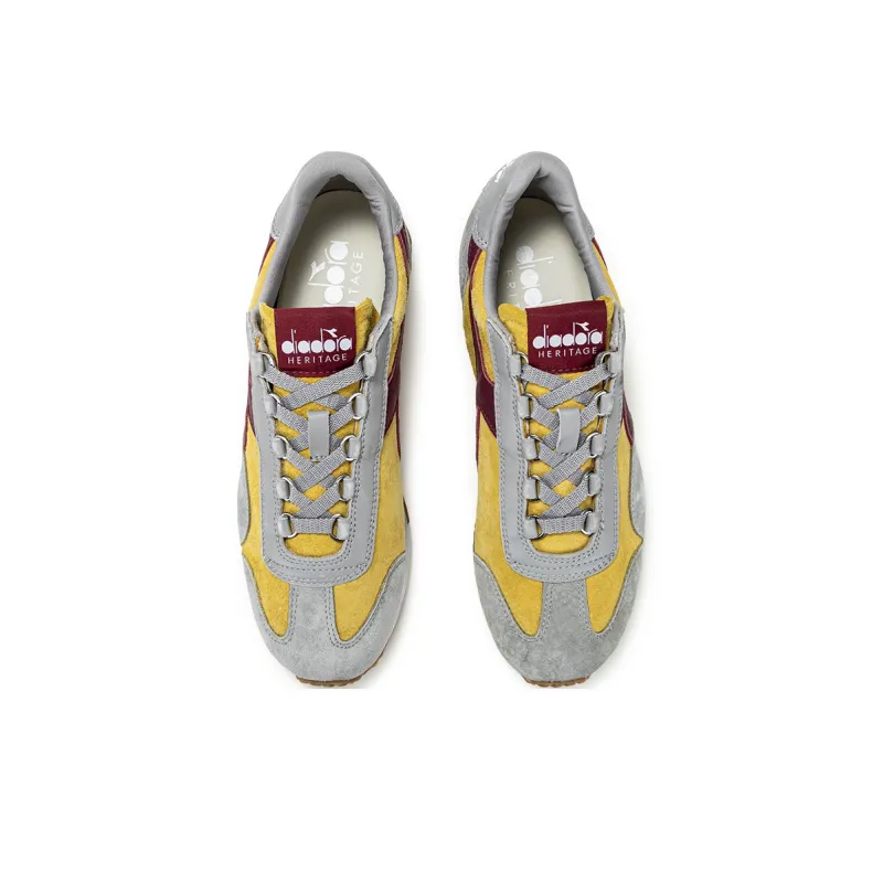 Diadora Heritage Low Top Running Shoes Unisex Gray Yellow-2