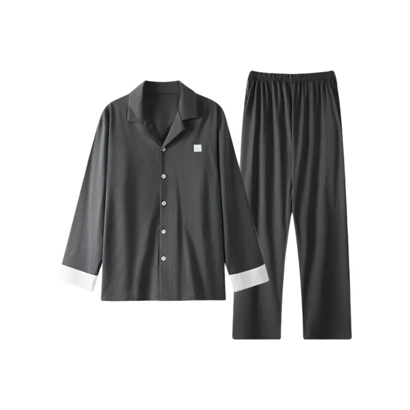 ZAO FU NIAO Pajama Set Men's Dark Gray-0