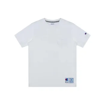 Champion Men Embroidered Logo Short Sleeve T Shirt Japan Edition White
