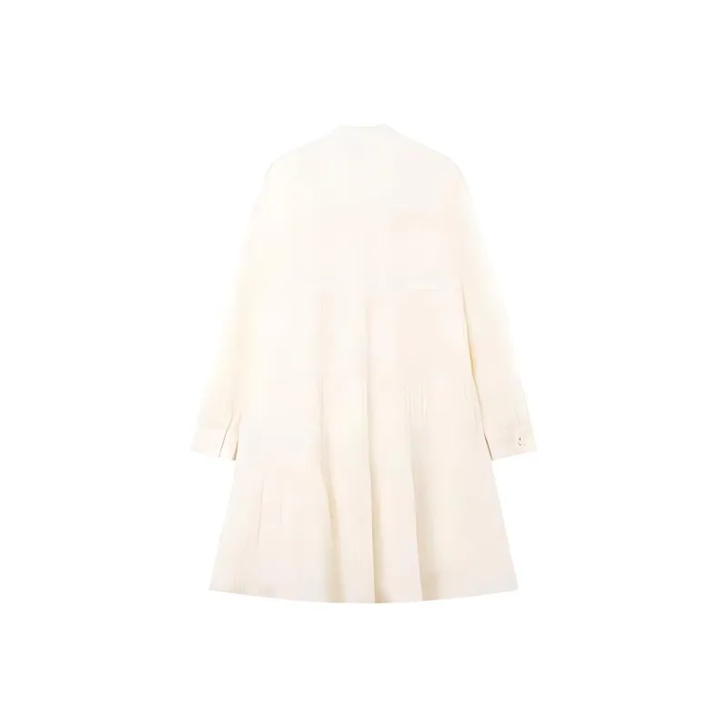 Ning Cai Yuer Long Sleeved Dresses Women's Apricot-1