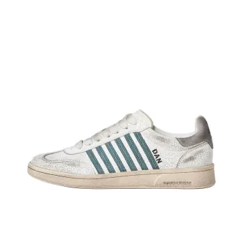 DSQUARED 2 BOXER Low Top Skateboard Shoes Men's White Green