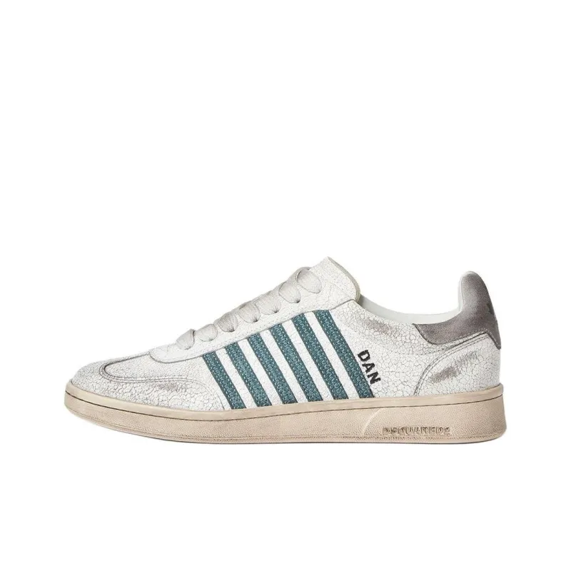 DSQUARED 2 BOXER Low Top Skateboard Shoes Men's White Green-0