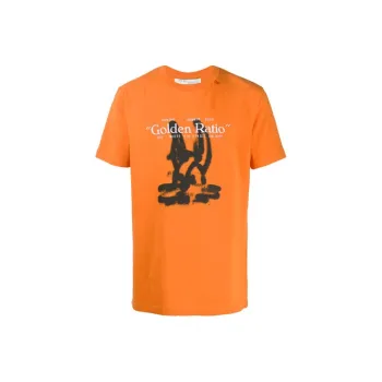 OFF WHITE Slim Fit Cartoon Golden Ratio T Shirt