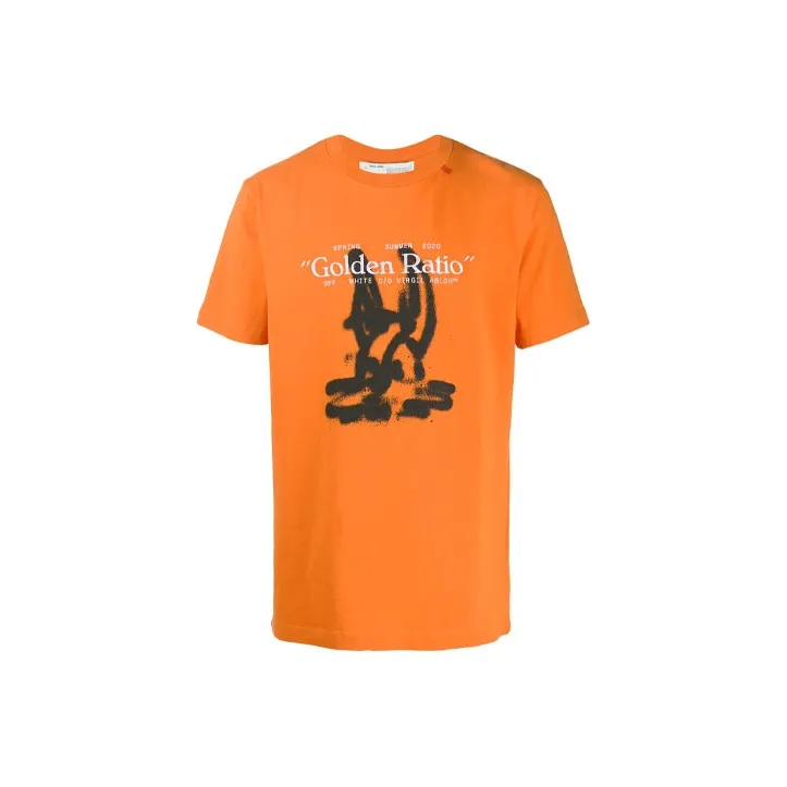 OFF WHITE Slim Fit Cartoon Golden Ratio T Shirt-0