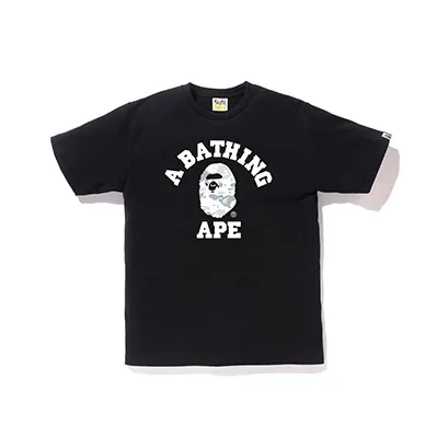 A BATHING APE Foil Neon Camo College Tee