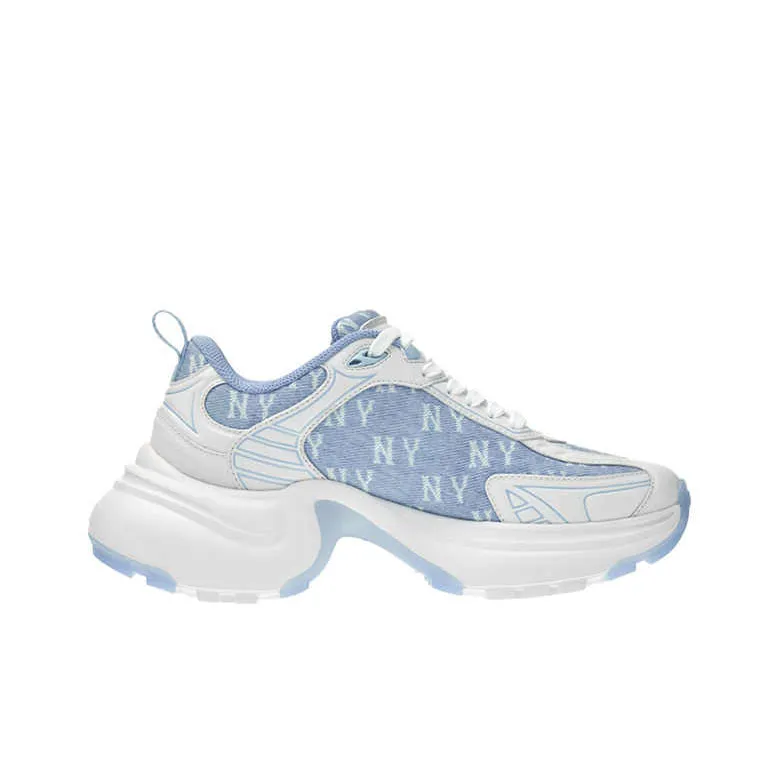 MLB New York Yankees Slip-Resistant Height Increasing Low-Top Chunky Sneakers Unisex Blue-1