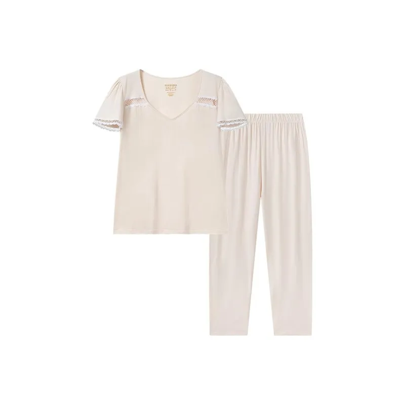 Shuya Pajama Set Women's Light Apricot-0