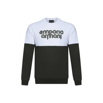 EMPORIO ARMANI Sweatshirts Men White Green Multicolor