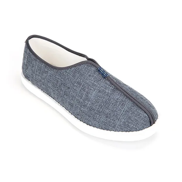 Bian Fumao Handcrafted Multi Layer Sole Traditional Beijing Cloth Shoes Casual Shoes Men's Gray-1