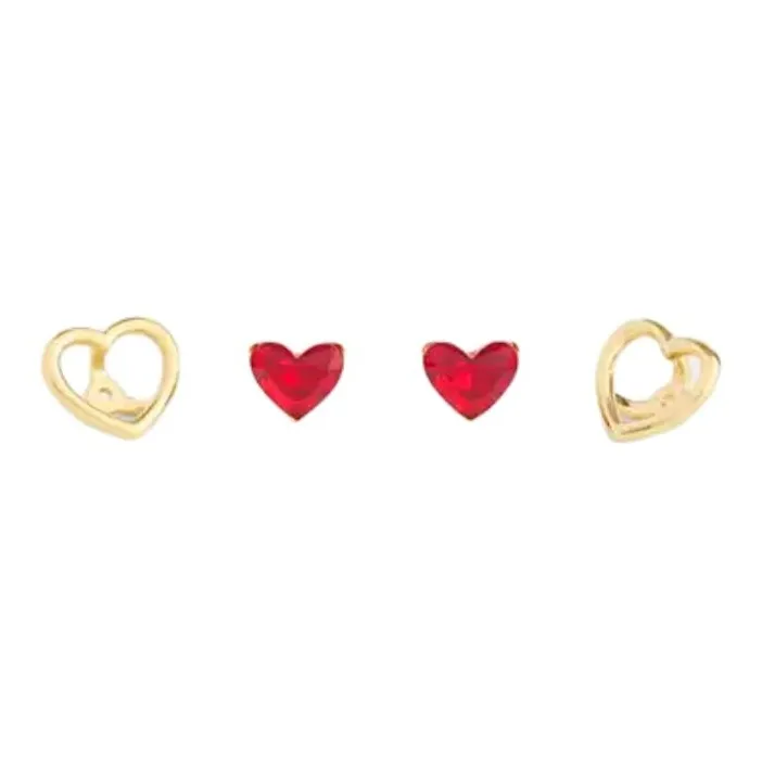 COACH Brass Plated, Glass, Cubic Zircon Stud Earrings Women's Gold-1