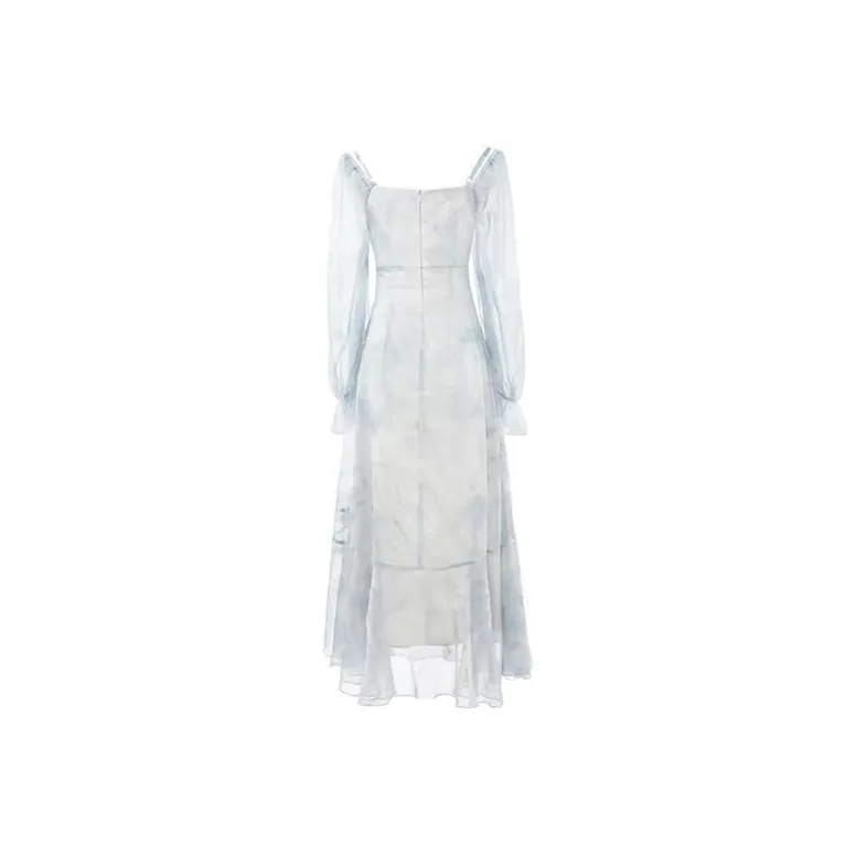 Zonibom Long Sleeved Dresses Women's Light Blue-1