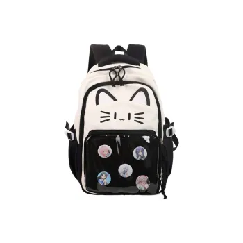 Deli Bear Nylon Backpack Regular Unisex Black/Pink/Light Green/Blue/Dark Green