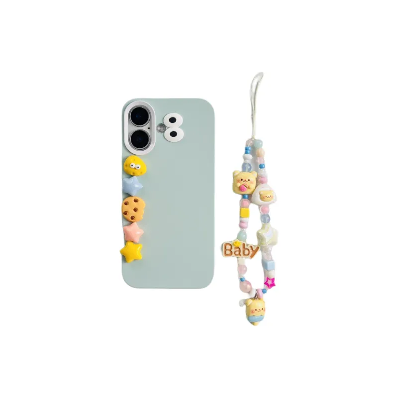 Wei Xin TPU Material 3D Effect Cookie Five Pointed Star Bracelet Phone Cases Compatible With IPhone 16/15/14/13/Pro/Mac-15