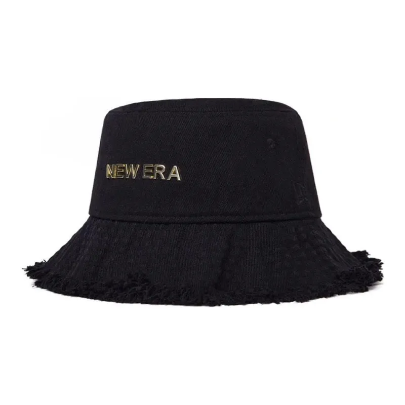 New Era Cotton, Polyester, Regenerated Cellulose Fiber Bucket Hats Unisex Black-0