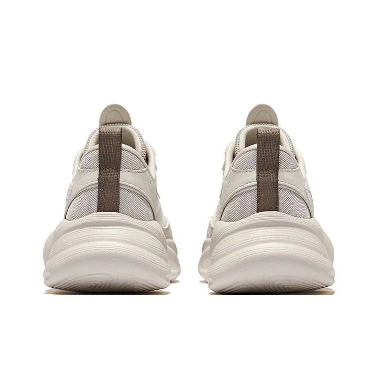 Erke Wear Resistant Breathable Height Increasing Low Top Casual Shoes Women's Pale Gray Microcrystalline White-3