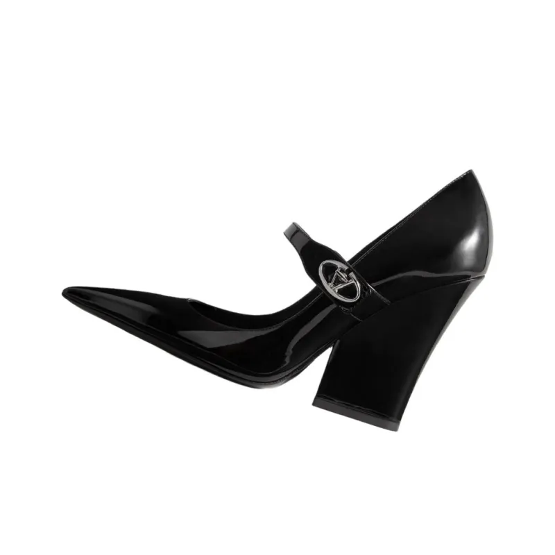Valentino Chunky Heel High Heels Women's Black-2