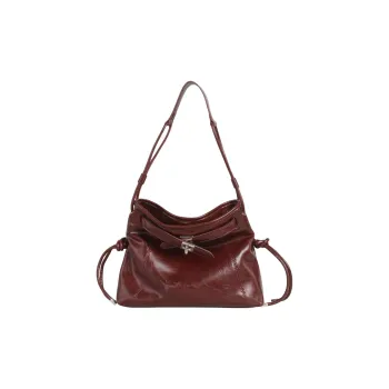 Kikawa Card Synthetic Leather Shoulder Bag Medium Size Women's Burgundy