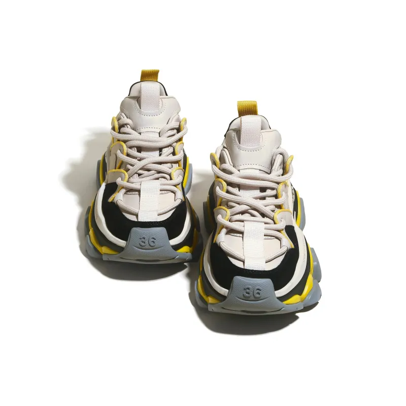 GARDEN CAT Abrasion Resistant Height Increasing Low Top Chunky Sneakers Women's-3