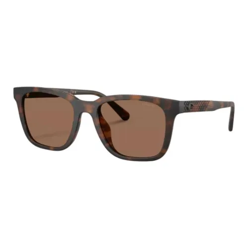 COACH Plastic Square Sunglasses Men's Brown