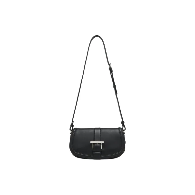 Alexander McQueen Smooth Cow Leather One Shoulder Handbags Women's Black-1