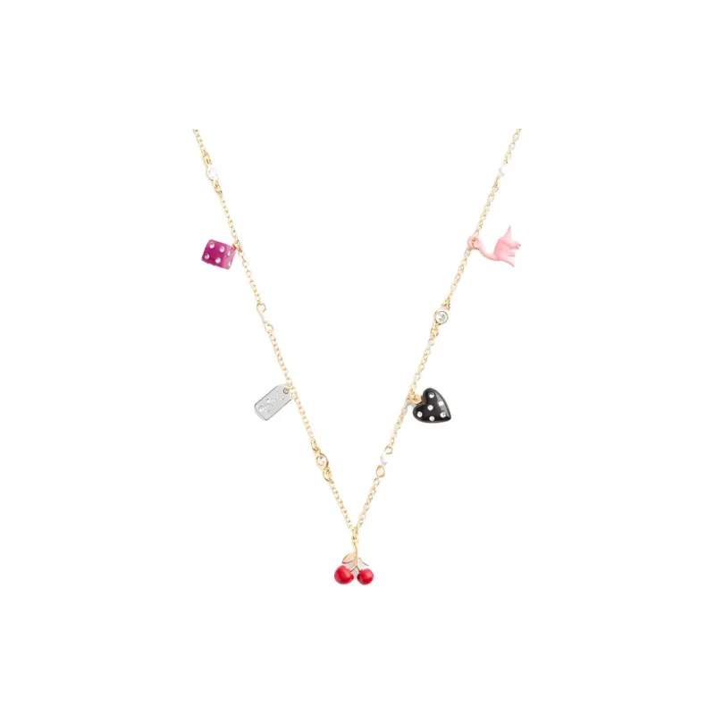 COACH Brass Plated, Resin, Glass, Cubic Zircon Necklaces Women's Gold-1