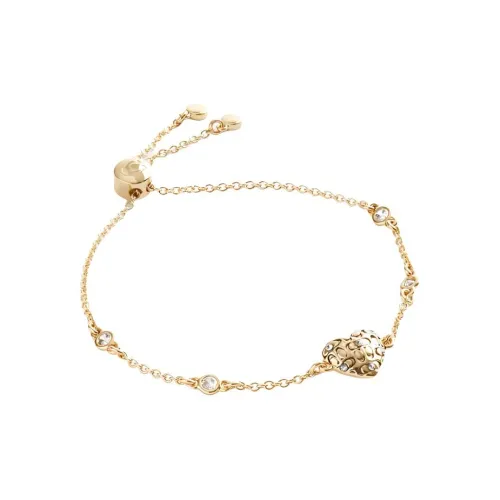 COACH Brass Plated, Silicone, Glass, Cubic Zircon Bracelets Women's Gold