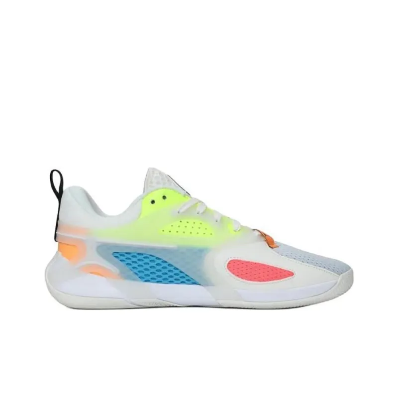 Jordan Heir Collection Anti Slip Wear Resistant Low Top Basketball Shoes Men's White Yellow Blue-1