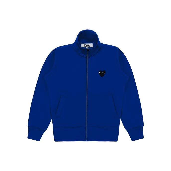 CDG Play Big Black Heart Zip Up Sweatshirt Navy-0