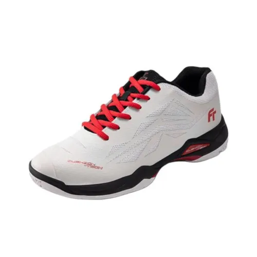 FT FELET Non slip Wear resistant Shock Absorption Low Top Badminton Shoes Men's White Black Red