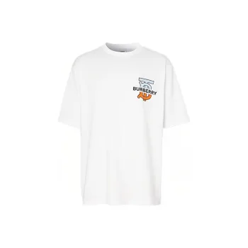 Burberry Drop Shoulder Sleeve T Shirt Men's White