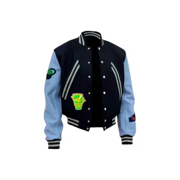 SOCKKEY Baseball Jacket Unisex Navy Blue