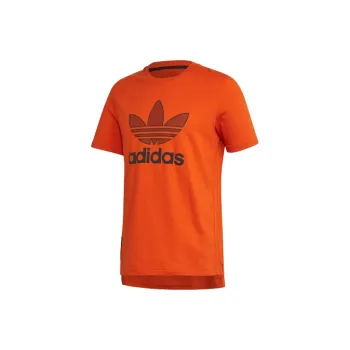 Adidas Originals Set in Sleeve T Shirt Men's Preppy Orange Yellow