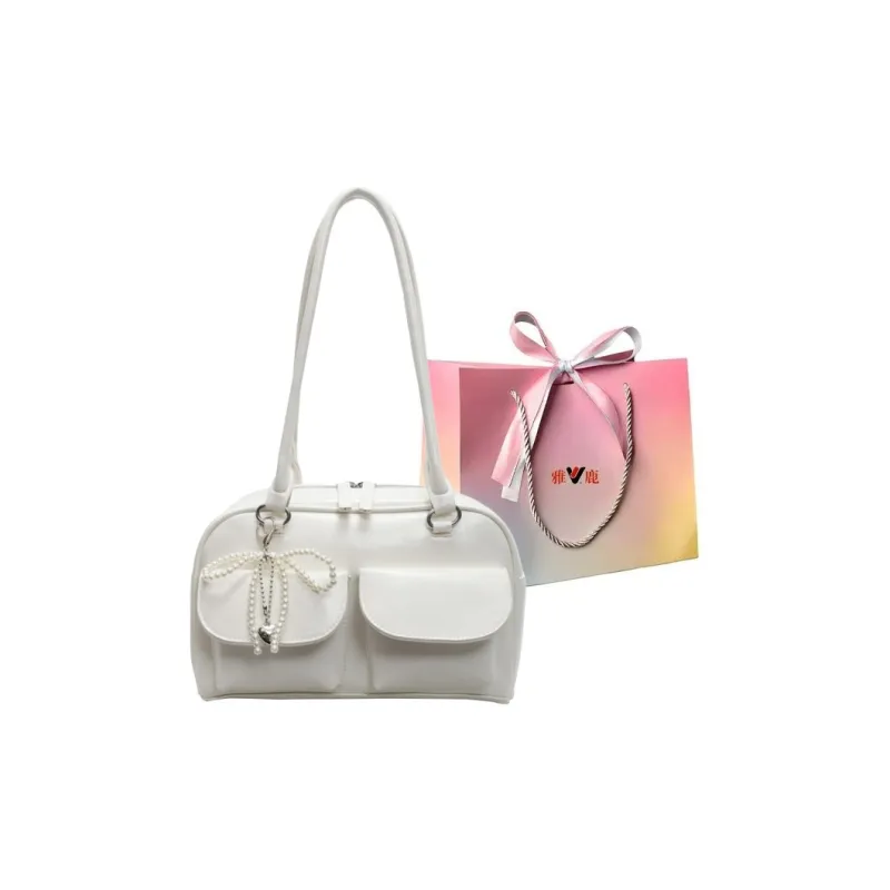 Yalu PU Shoulder Bag Women's Black/Red/Silver/White-18