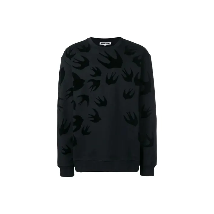 McQ Alexander McQueen LARGE SWALLOW FLOCKED CREW Sweatshirt-0