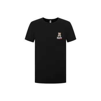 MOSCHINO Logo Embroidered Crewneck T Shirt